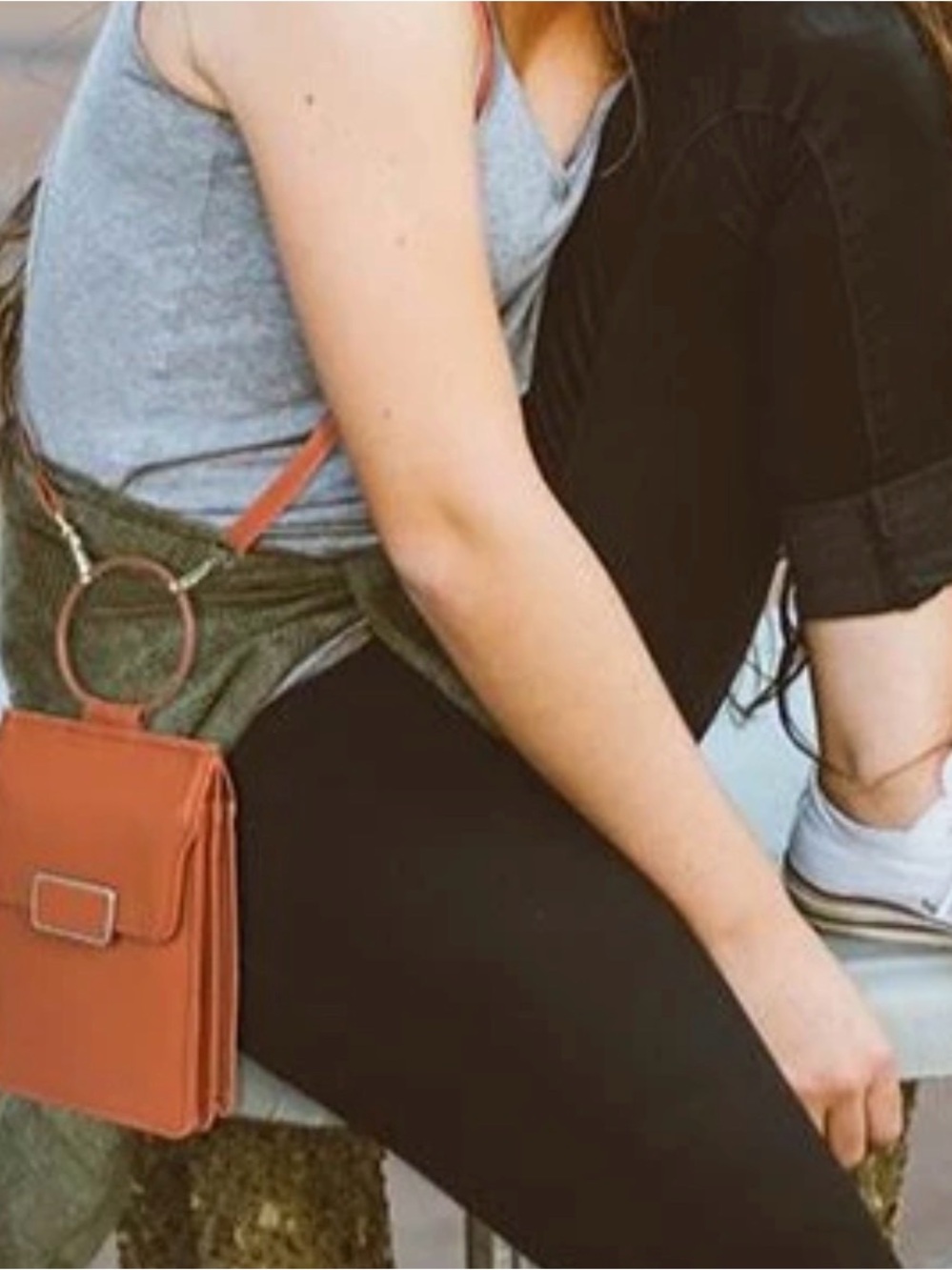 Women's Rust Crossbody Bag with Ring Accent